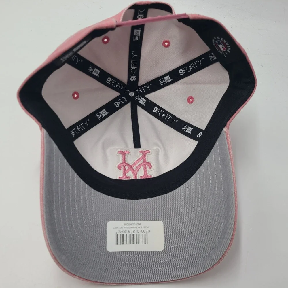 Women New York Mets Hat Snapback New Era 9Forty Pink White MLB Baseball A-Frame